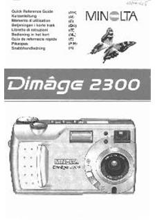 Minolta Dimage 2300 manual. Camera Instructions.